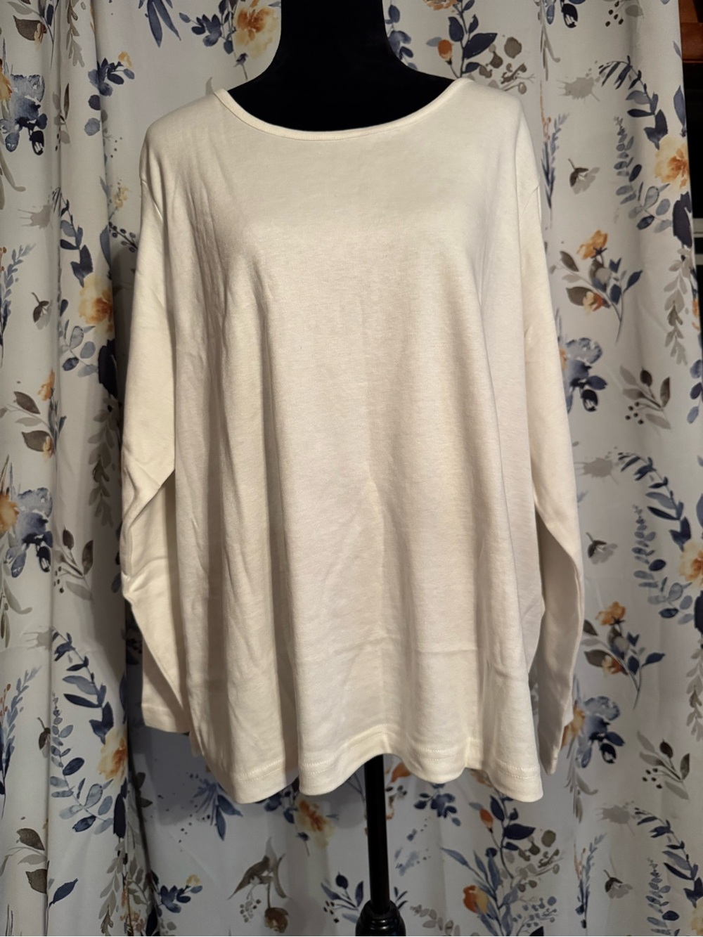 Women’s Relaxed Crewneck Top in Cream Size 2XL B10